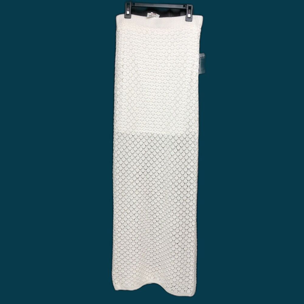 Olive + Oak Maxi Long Skirt Crochet Lined Women's Small Ivory Boho NWT
